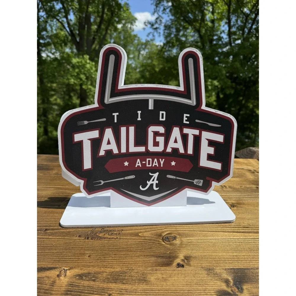 Alabama Crimson Tide A Day Tailgate Double Sided Tabletop‎ Sign Game Day Decor